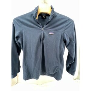 Patagonia Fleece Quarter Zip Pullover Navy Blue Size L